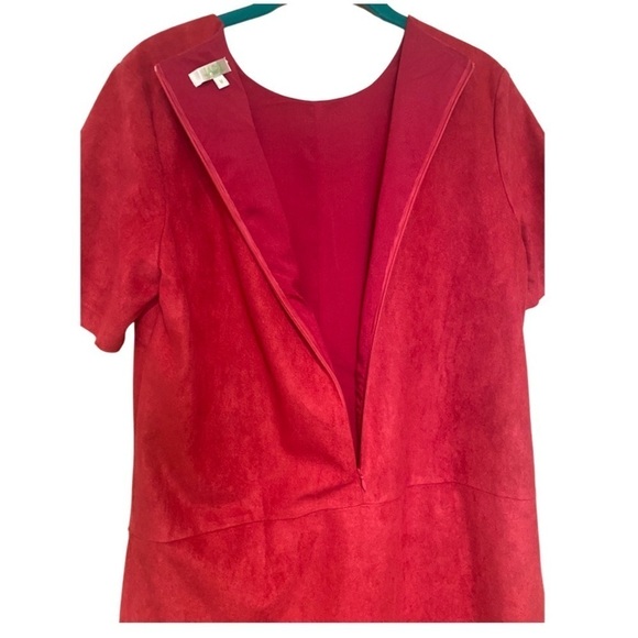 Jade By Melody Tam Pink Dress Short Sleeves Faux Suede size M - Picture 14 of 16